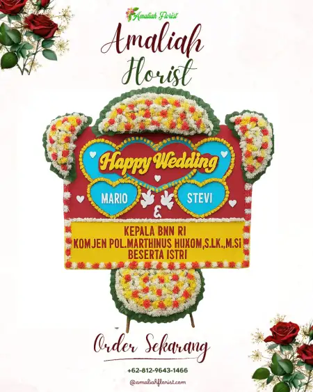 Papan Bunga Pernikahan Gaji